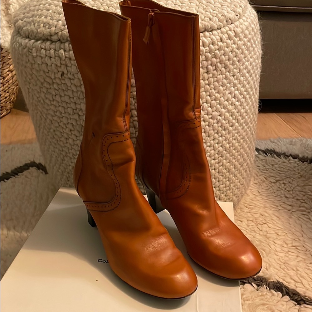 Costume National Tan Leather Boots